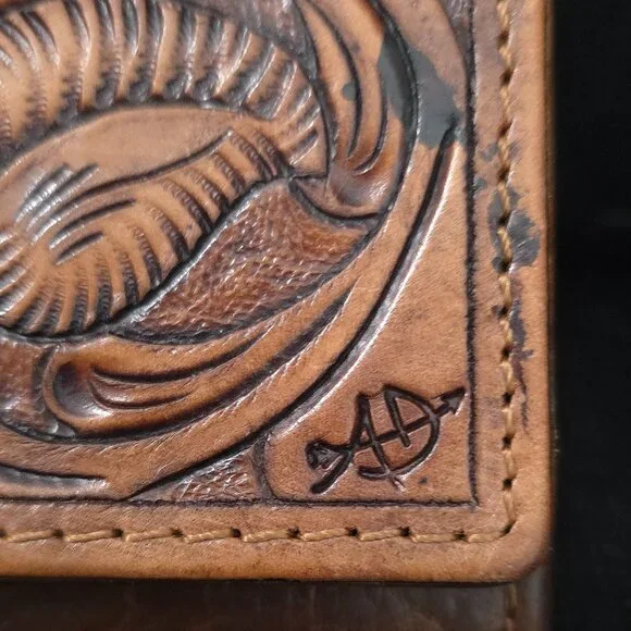 American Darling Brown Tooled Leather Wallet - Picture 2 of 12